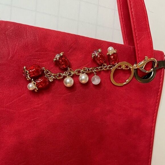 CRYSTAL RHINESTONE TULIP BEADED KEY RING OR BAG CHARM - Picture 3 of 3